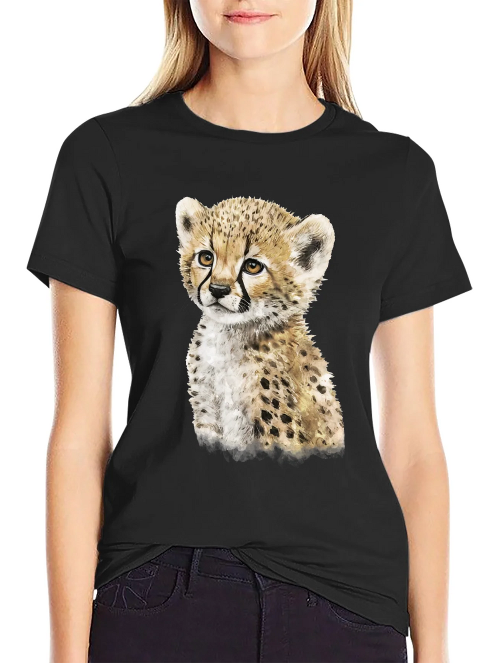 Cheetah Cub Graphic Tee - Cute Animal Print Shirt