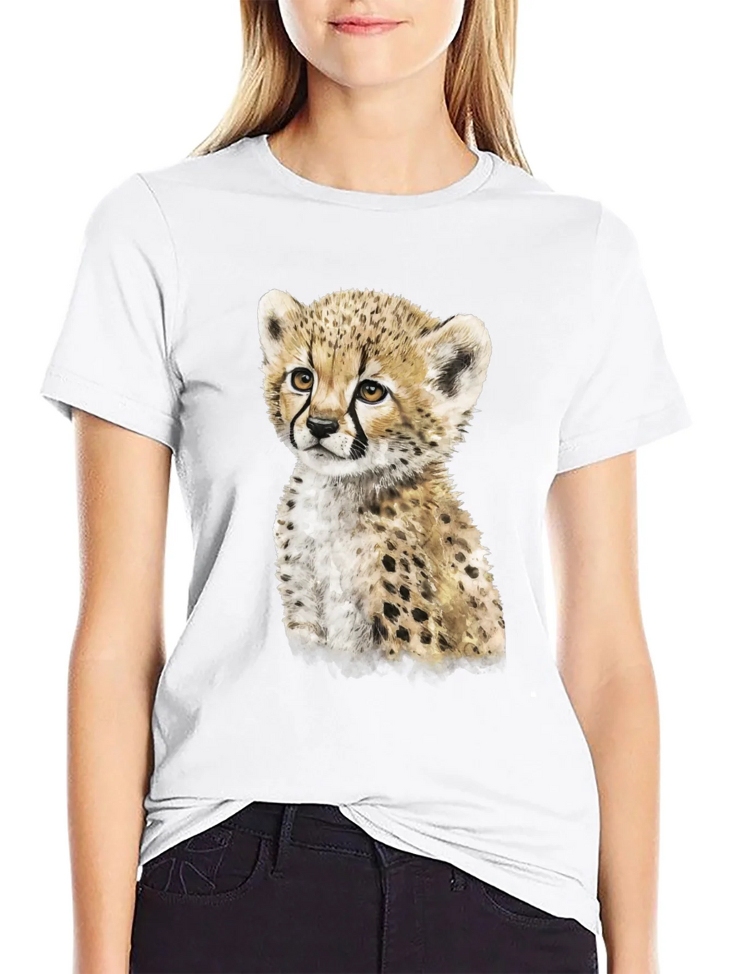 Cheetah Cub Graphic Tee - Cute Animal Print Shirt