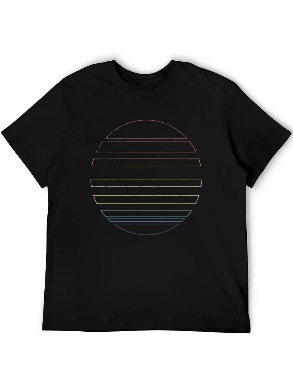 Retro Sunset Graphic Tee - Black