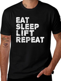 Eat Sleep Lift Repeat Black T-Shirt