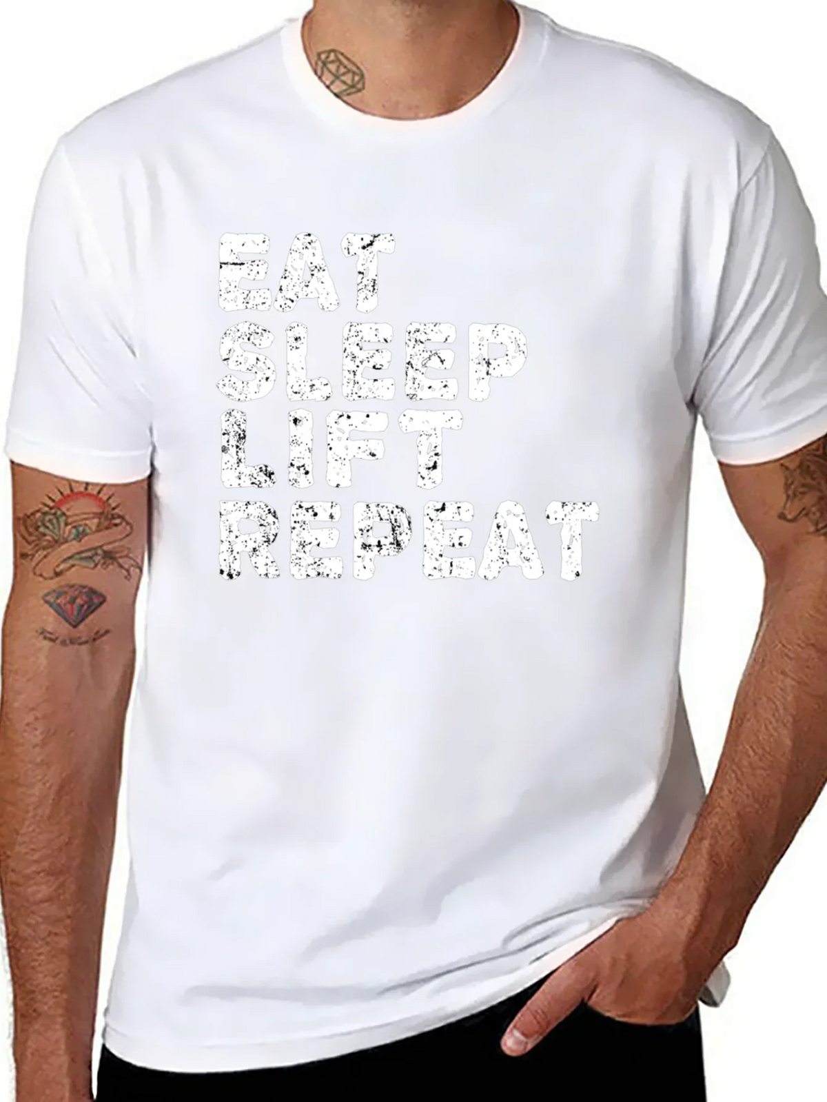 Eat Sleep Lift Repeat Black T-Shirt