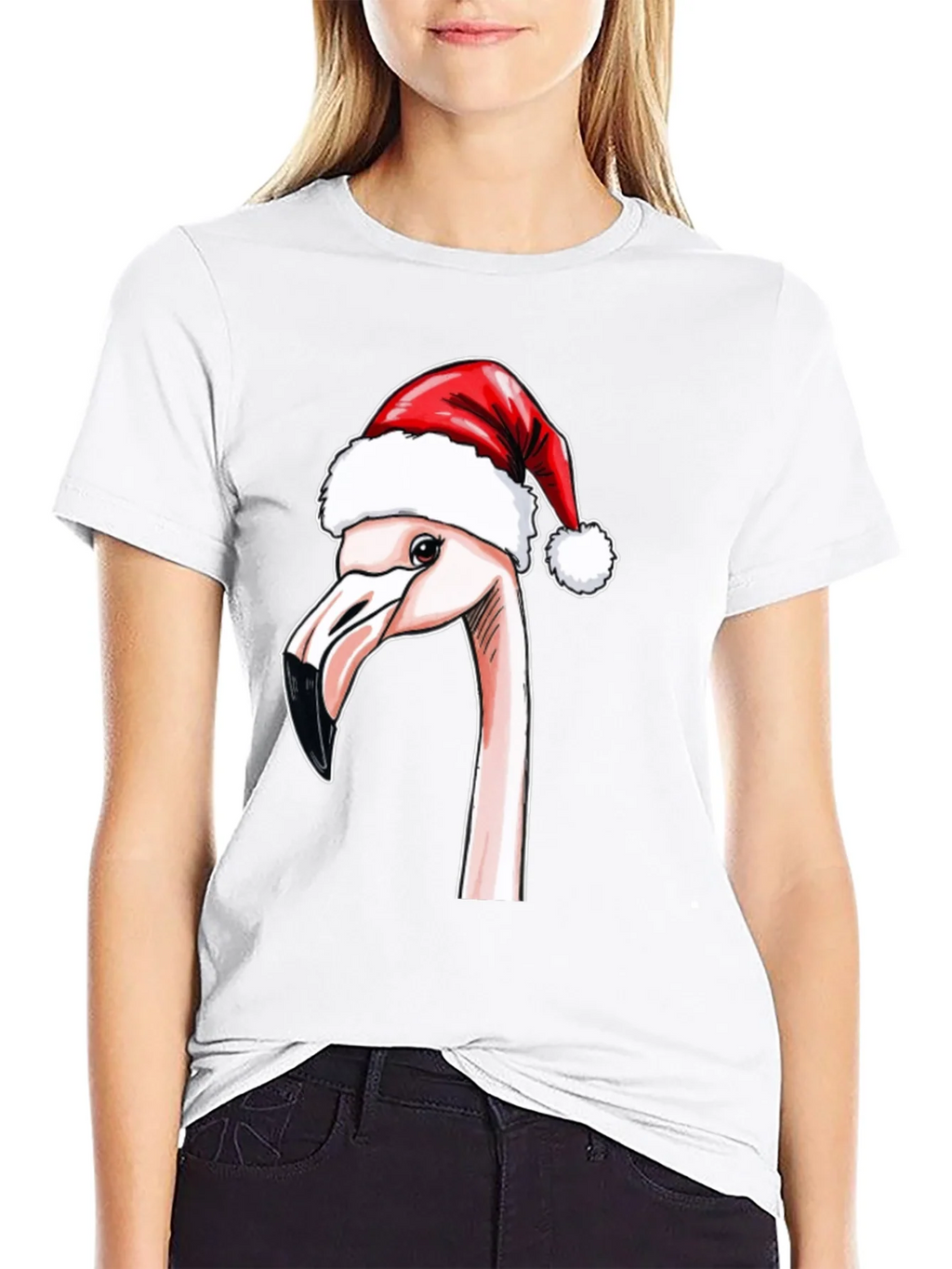 Festive Flamingo T-Shirt - Holiday Cheer