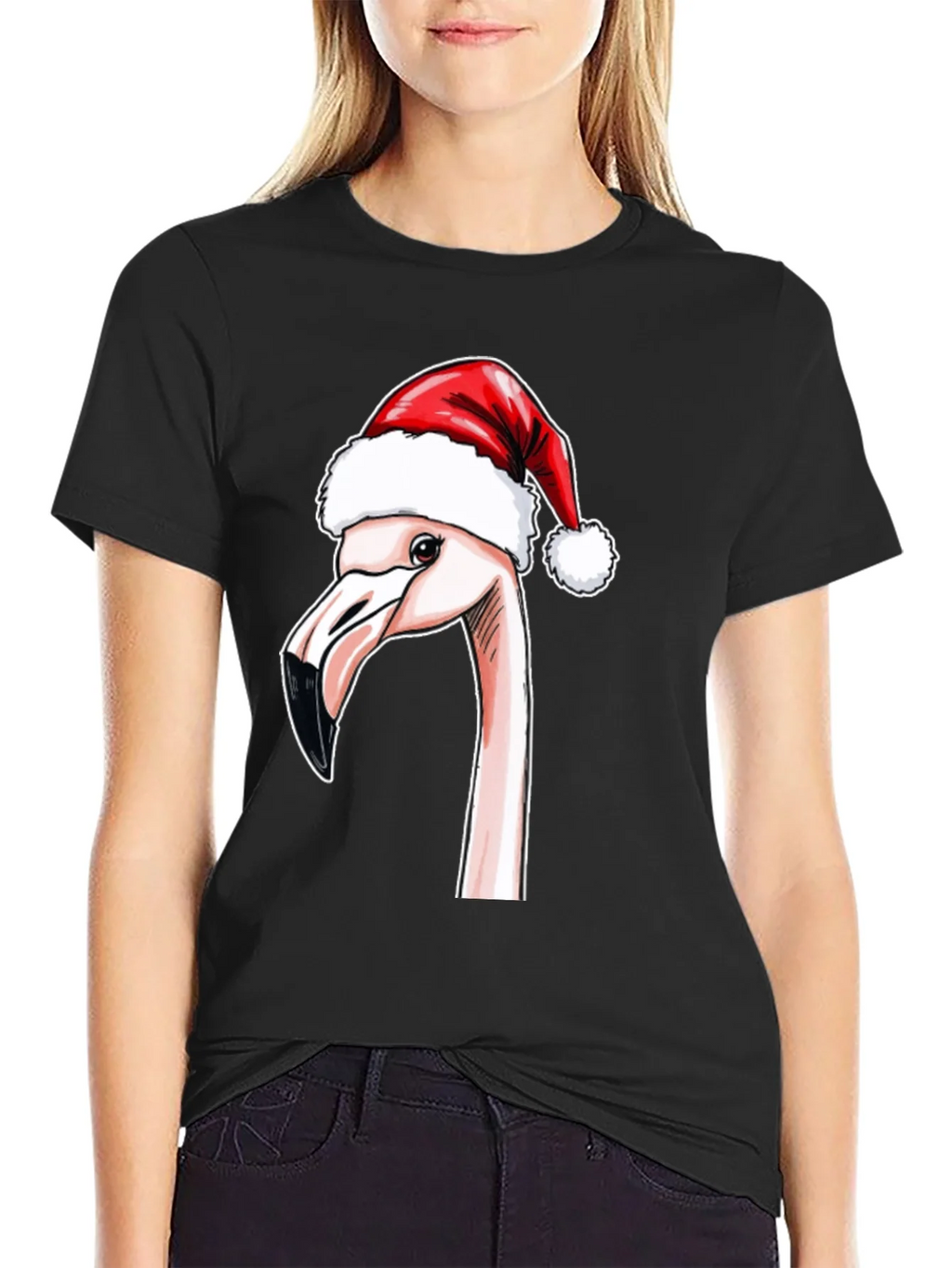 Festive Flamingo T-Shirt - Holiday Cheer