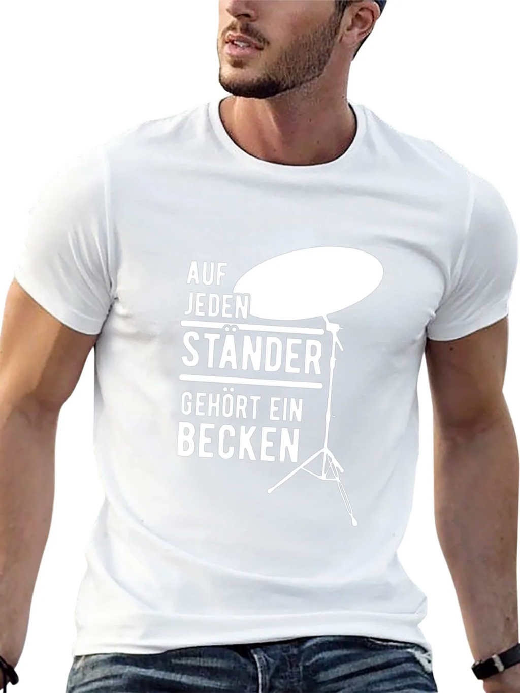 Drummer T-Shirt: Auf Jeden Staender Gehoert Ein Becken