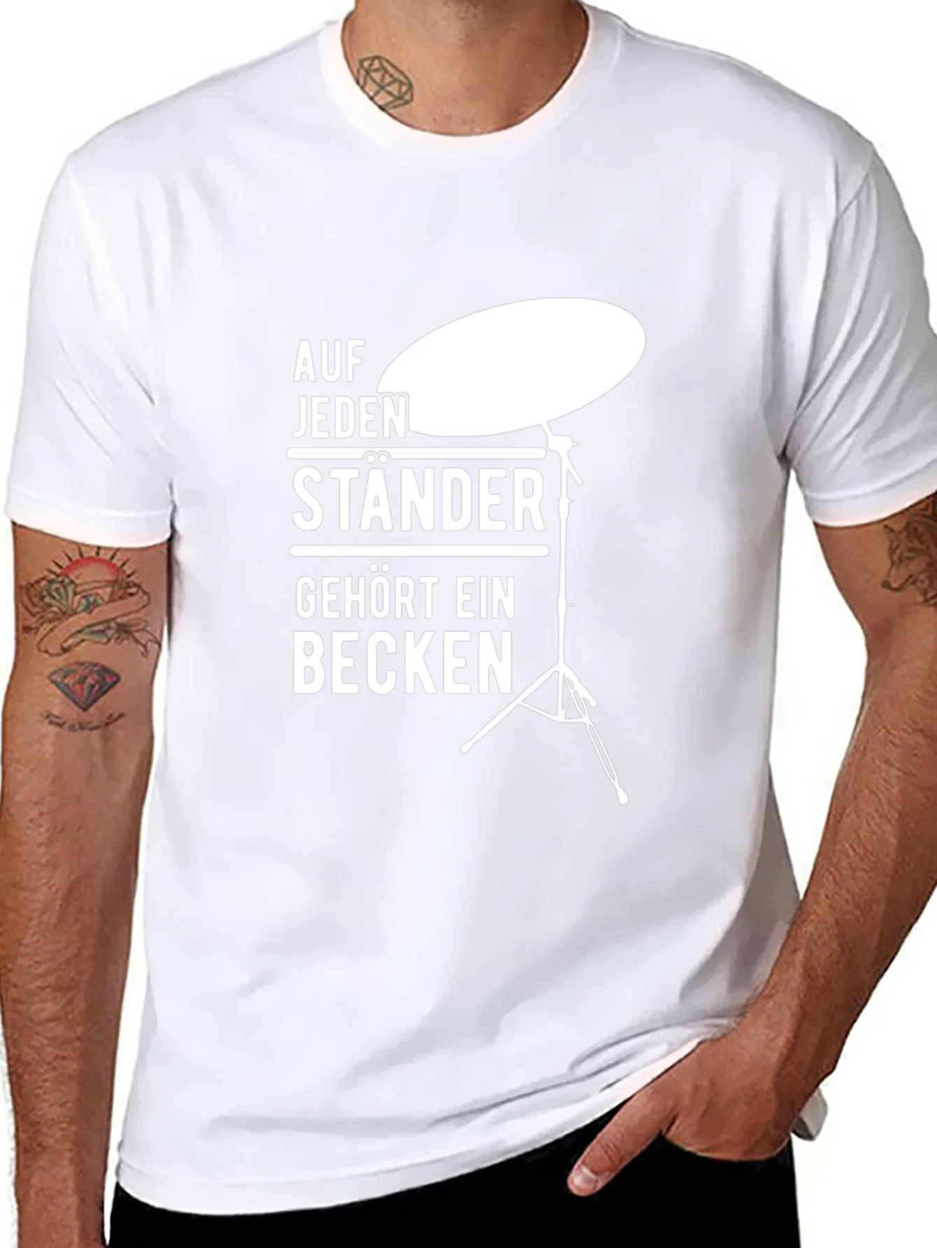 Drummer T-Shirt: Auf Jeden Staender Gehoert Ein Becken
