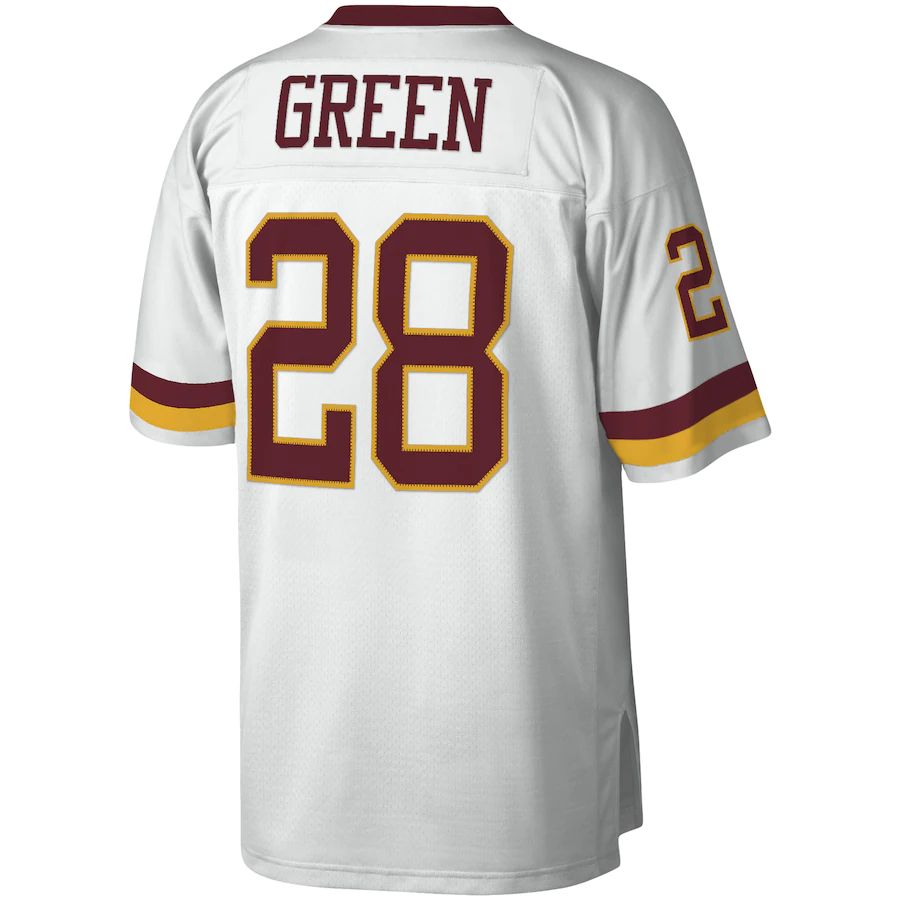 W.Football Team #28 Darrell Green White Legacy Replica Jersey Stitched American Football Jerseys