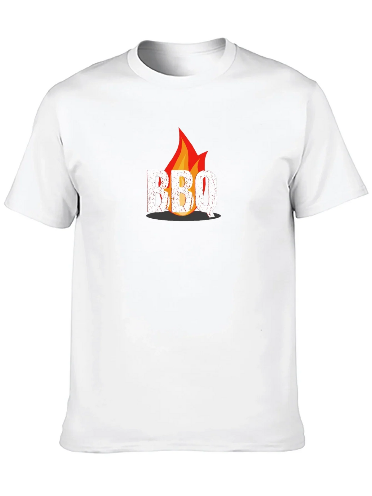 BBQ Flame Graphic Tee - Black Casual T-Shirt