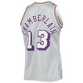 LA.Lakers #13 Wilt Chamberlain 75th Anniversary 1971-72 Hardwood Classics Swingman Jersey Silver Stitched American Basketball Jersey