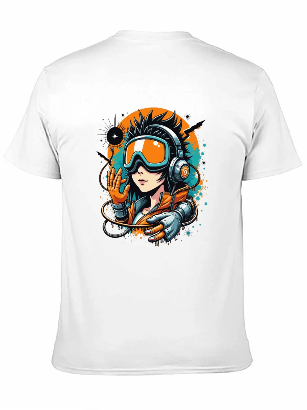 Cool Anime Girl Graphic Black T-Shirt