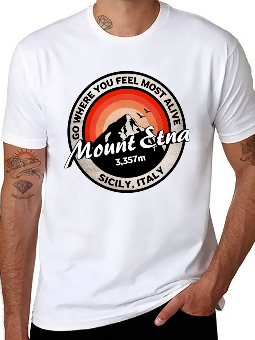 Mount Etna Graphic Tee - Sicily Italy T-Shirt