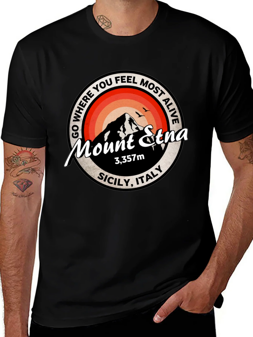 Mount Etna Graphic Tee - Sicily Italy T-Shirt
