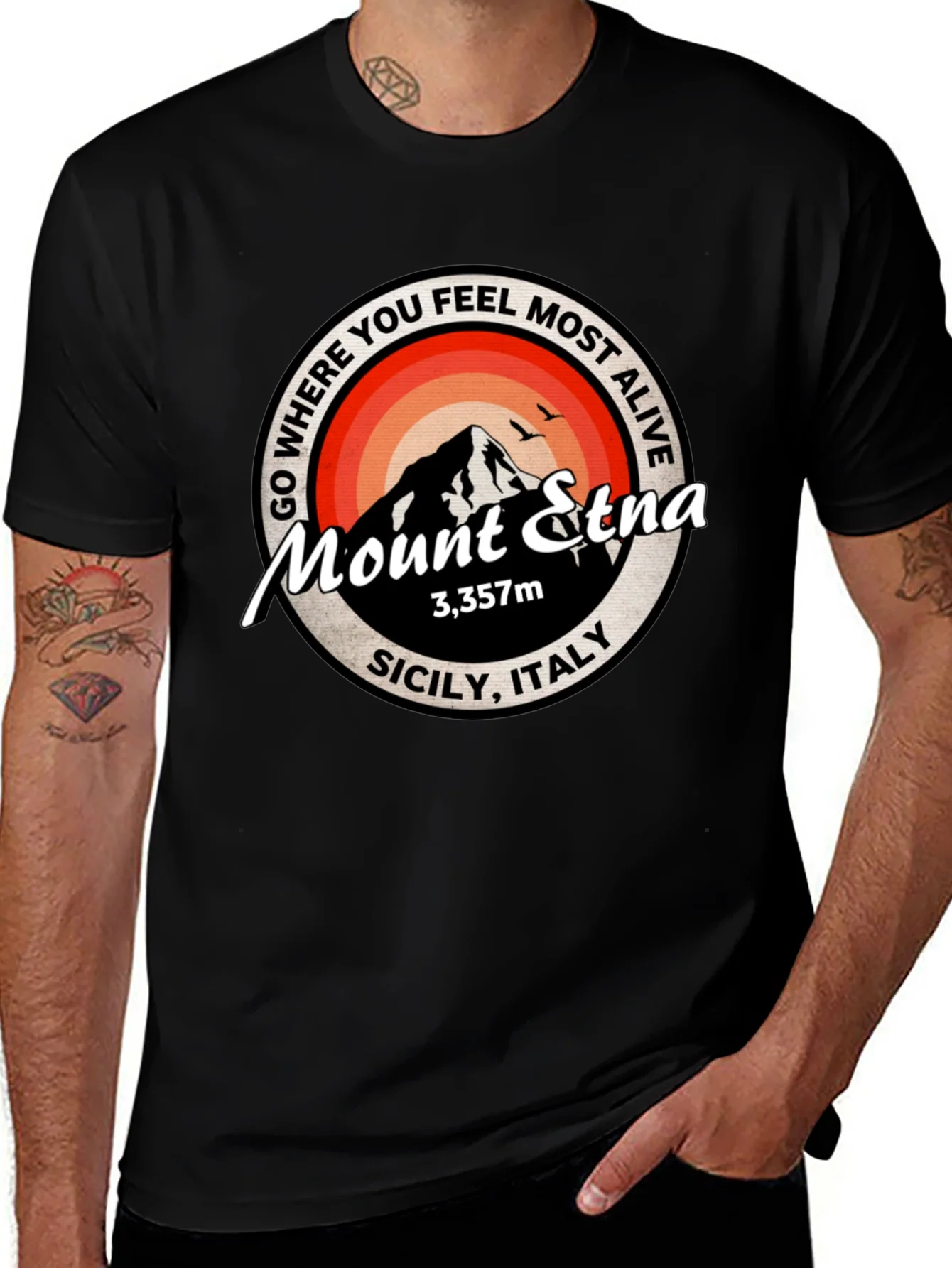 Mount Etna Graphic Tee - Sicily Italy T-Shirt