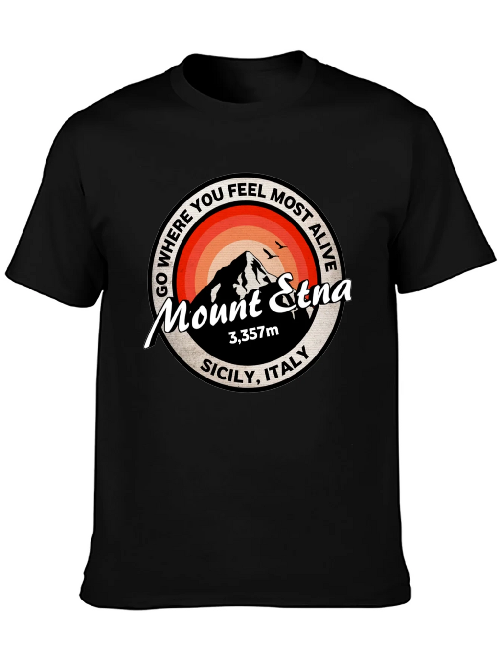 Mount Etna Graphic Tee - Sicily Italy T-Shirt