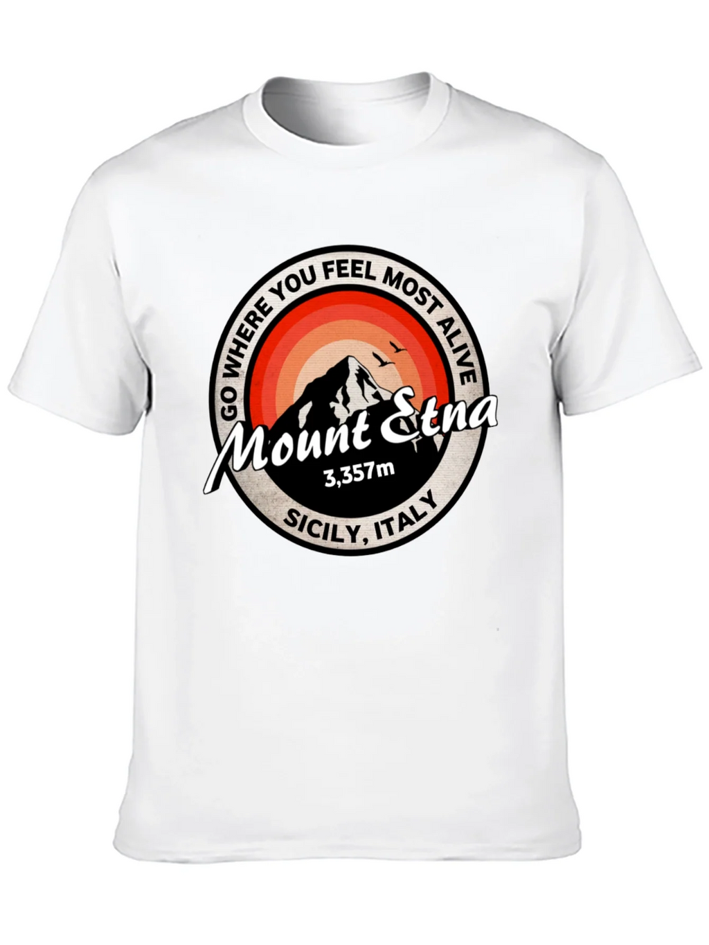 Mount Etna Graphic Tee - Sicily Italy T-Shirt