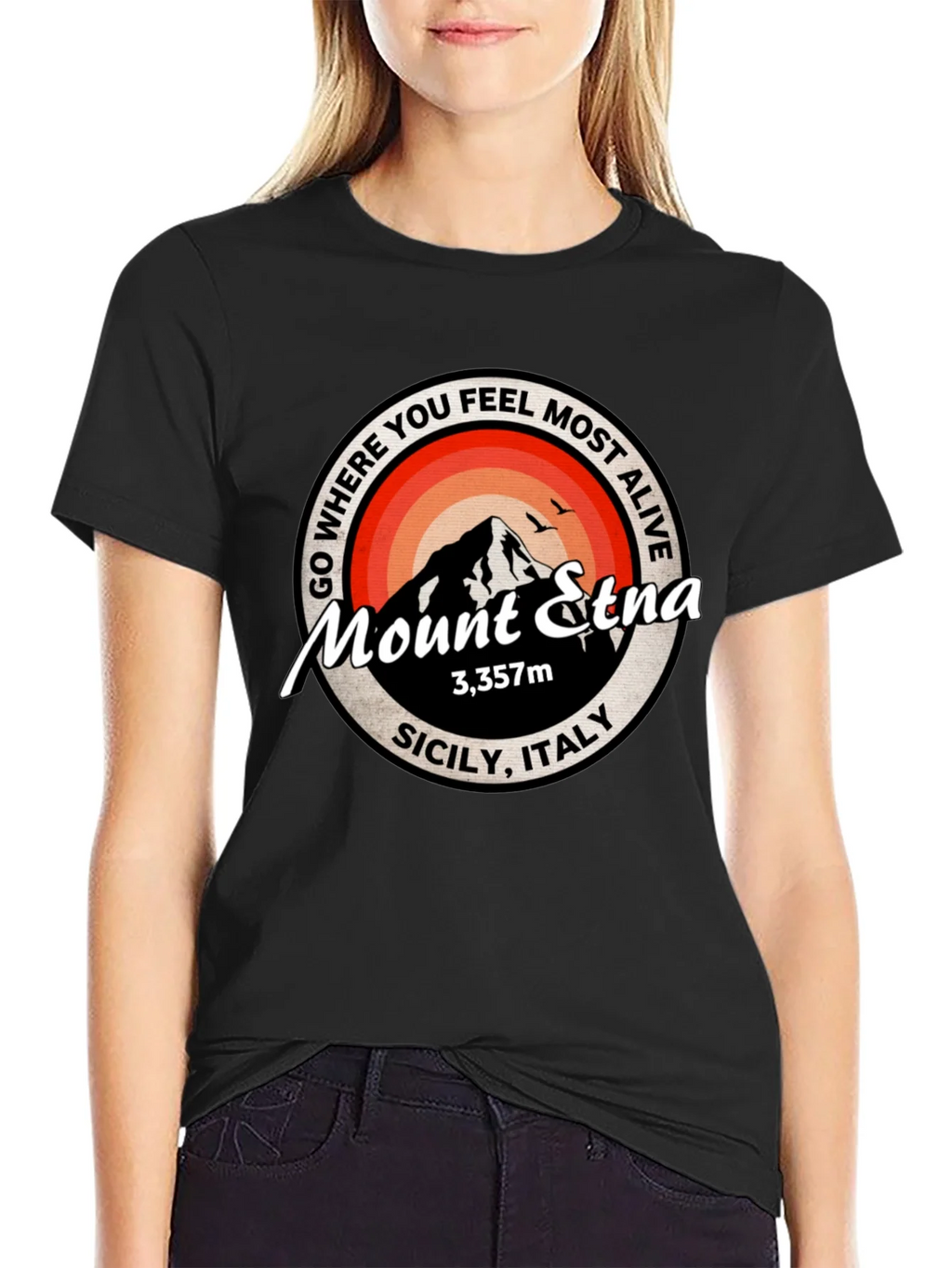 Mount Etna Graphic Tee - Sicily Italy T-Shirt