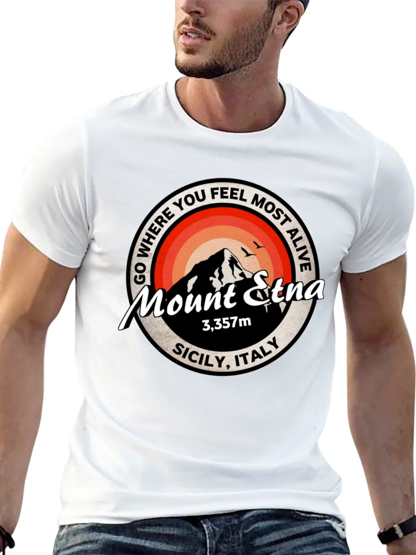 Mount Etna Graphic Tee - Sicily Italy T-Shirt