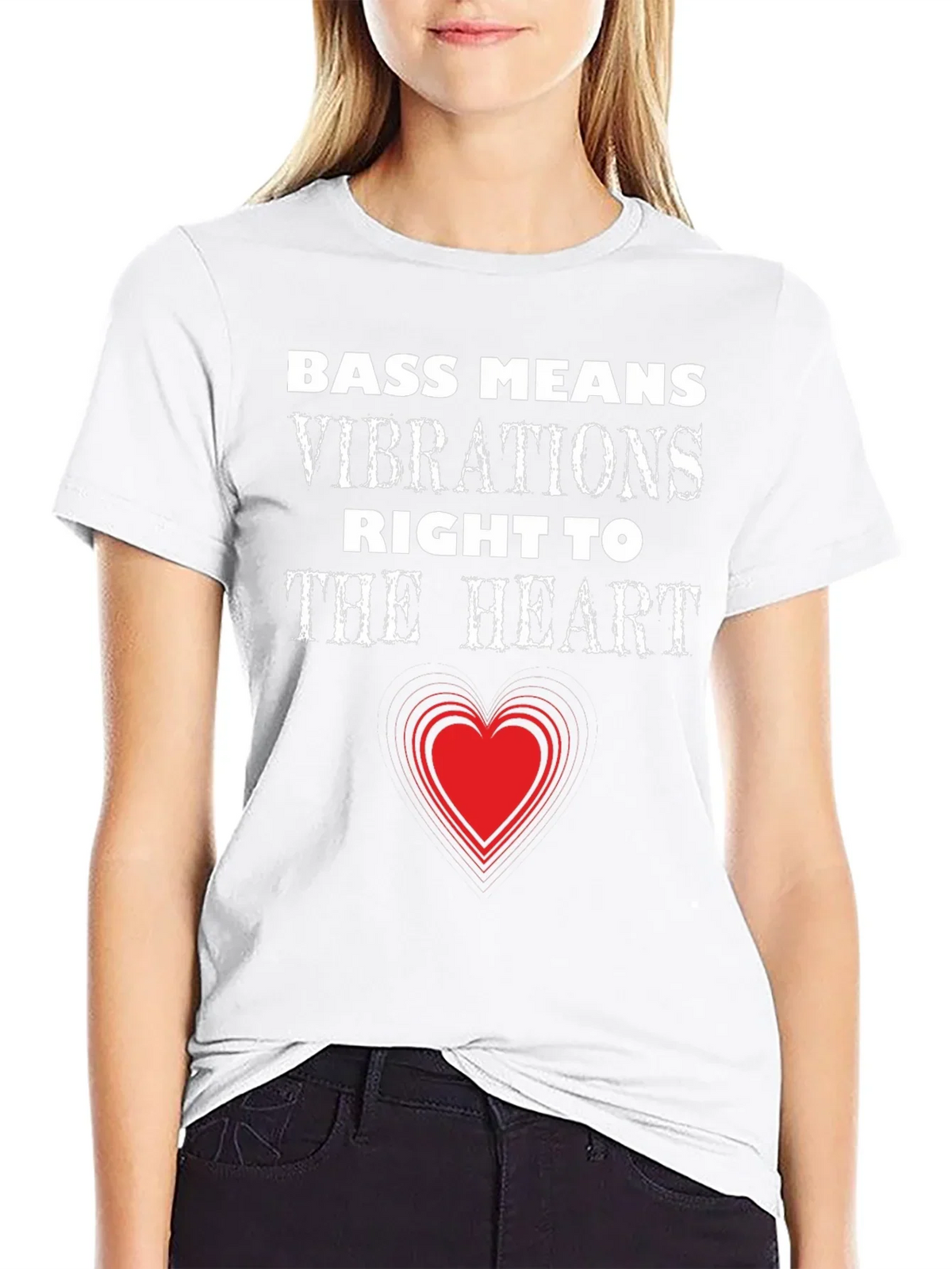 Bass Means Vibrations Heart T-Shirt