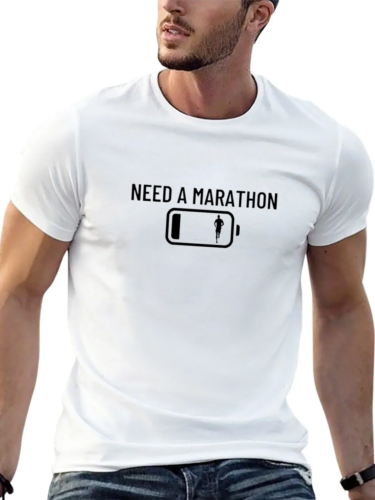 Need a Marathon T-Shirt - Low Battery Running Design