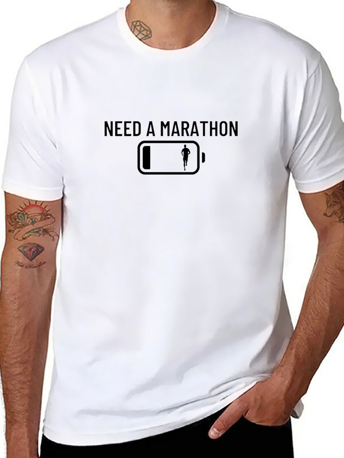 Need a Marathon T-Shirt - Low Battery Running Design