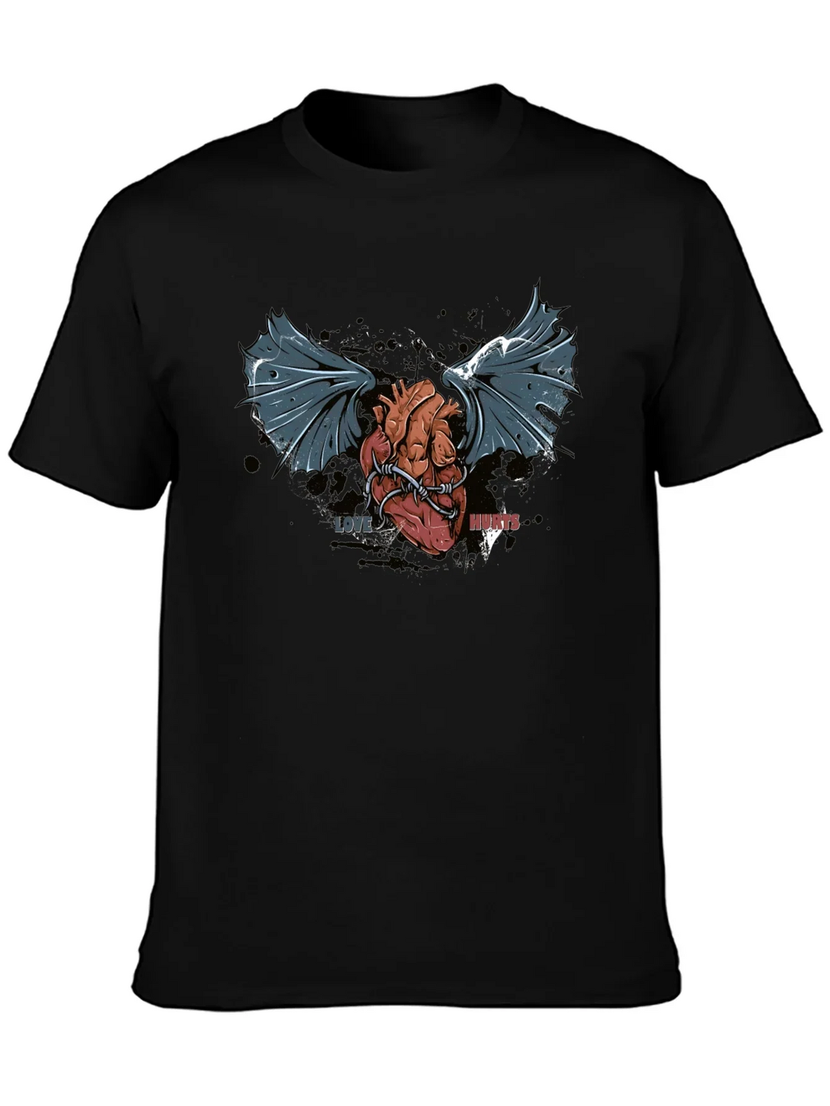 Love Hurts T-Shirt - Winged Heart Graphic Tee