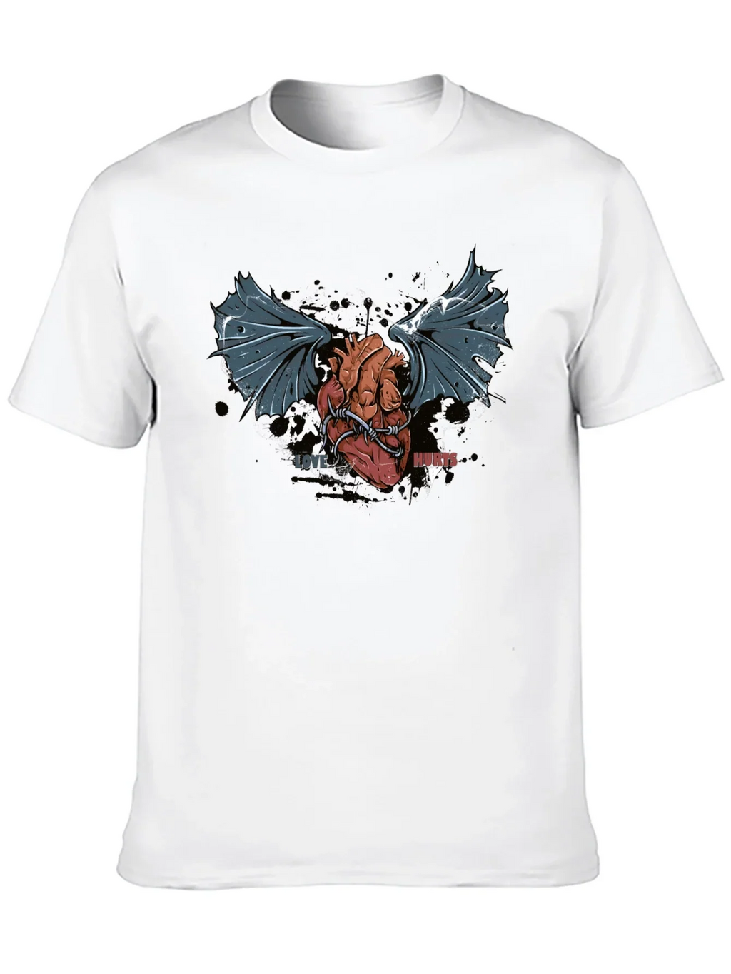 Love Hurts T-Shirt - Winged Heart Graphic Tee
