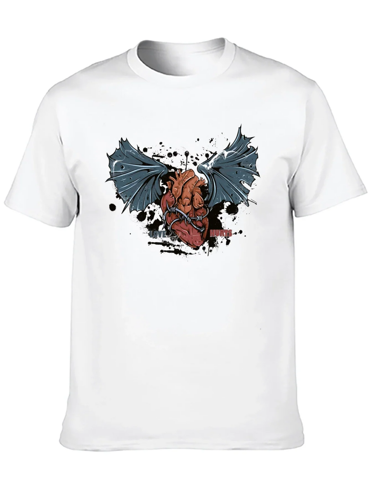 Love Hurts T-Shirt - Winged Heart Graphic Tee