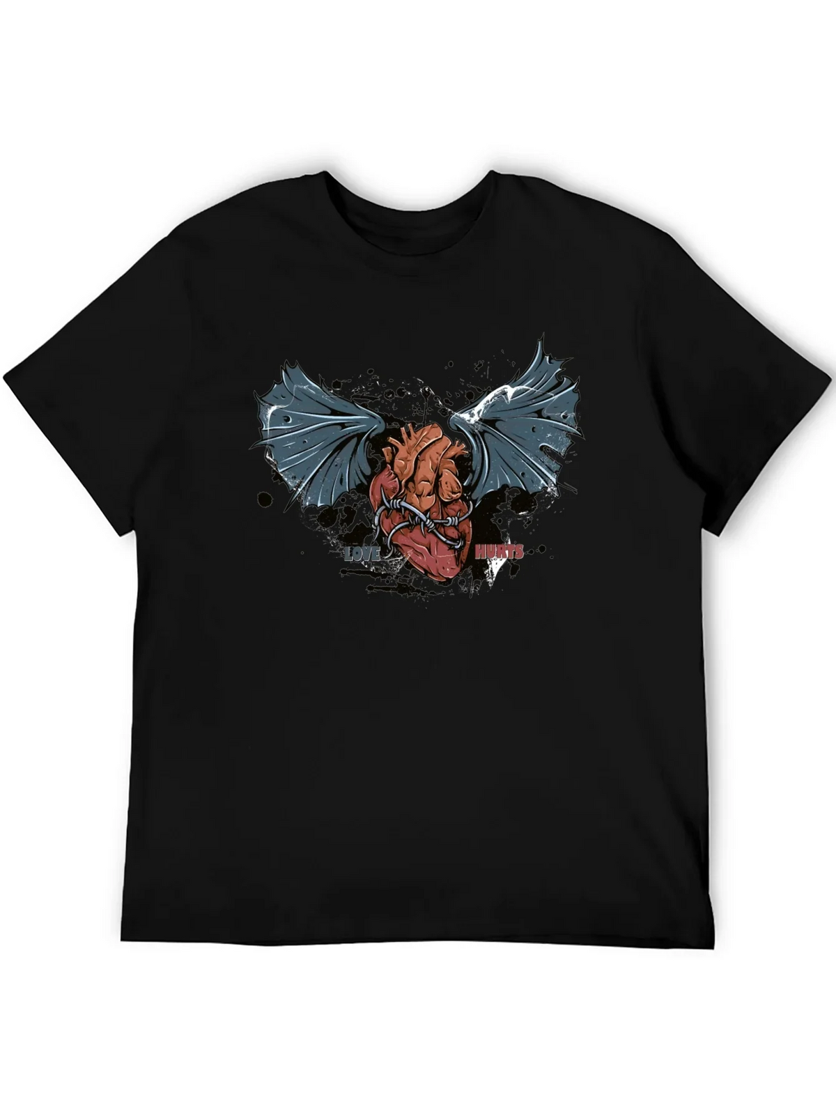 Love Hurts T-Shirt - Winged Heart Graphic Tee