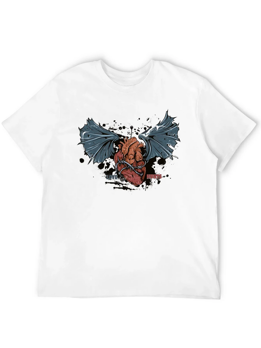 Love Hurts T-Shirt - Winged Heart Graphic Tee