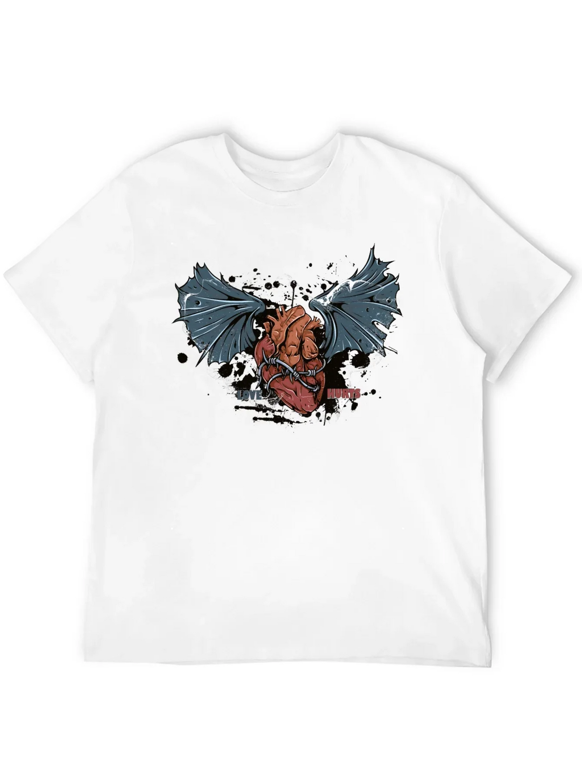 Love Hurts T-Shirt - Winged Heart Graphic Tee