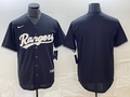 Men's Texas Rangers Black Blank Replica Player Jersey1