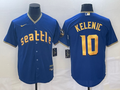 Men's Seattle Mariners Jarred Kelenic #10 Royal 2023 City Connect Replica Jersey1