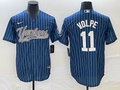 Men's New York Yankees Anthony Volpe #11 Blue Player jersey Joint Edition