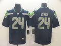 Men's Seattle Seahawks Marshawn Lynch #24 Navy Game Player Jersey1