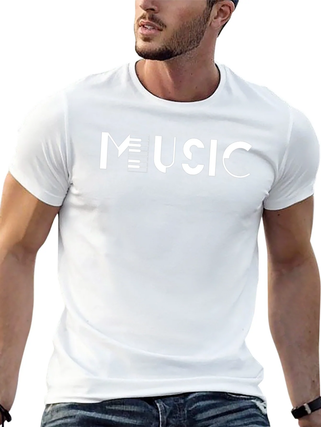 Music Inspired Black Cotton T-Shirt