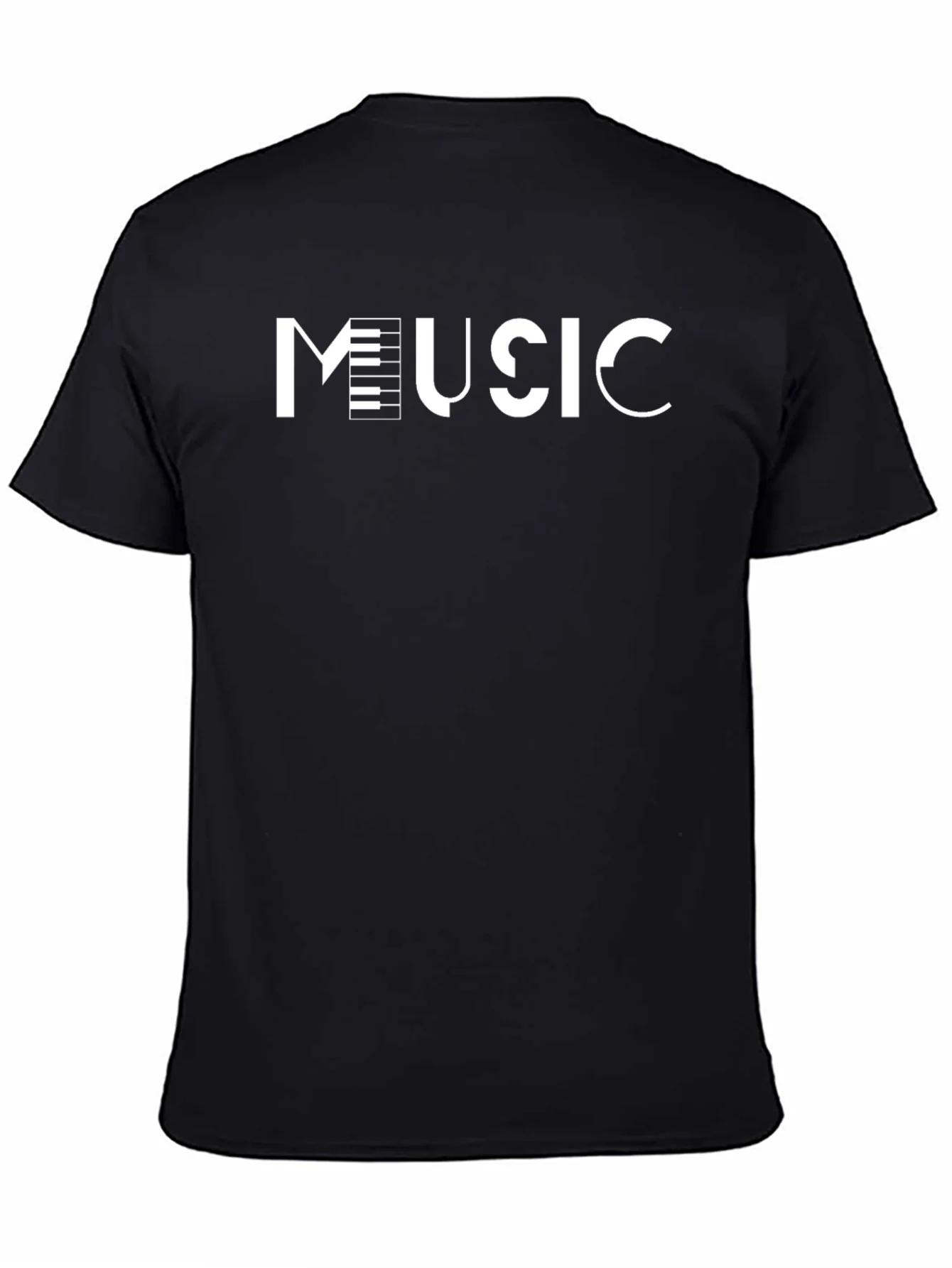 Music Inspired Black Cotton T-Shirt