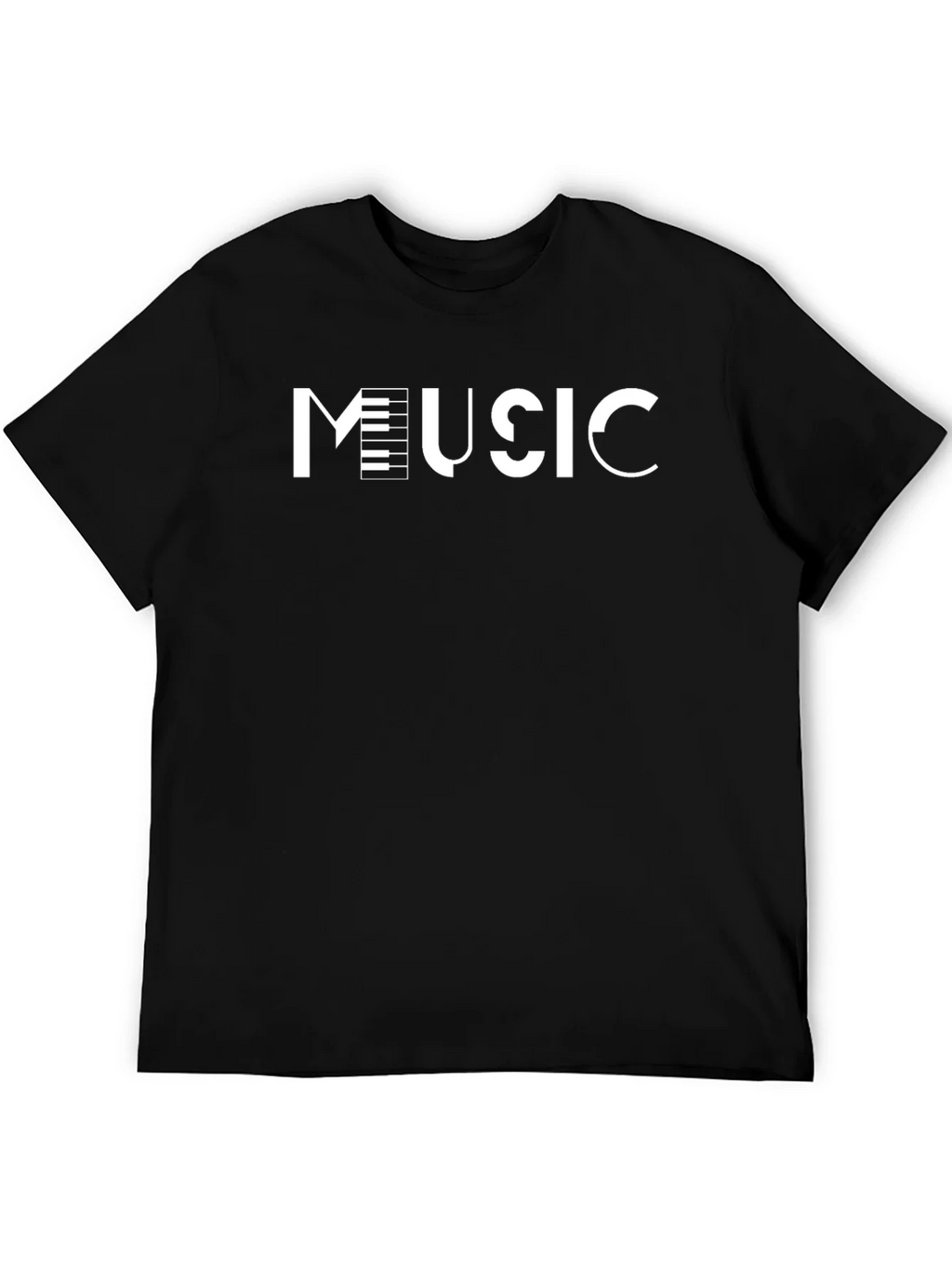 Music Inspired Black Cotton T-Shirt