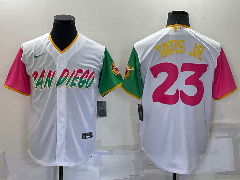 Men's San Diego Padres Fernando Tatis Jr. #23 White Player Stitched jersey