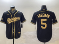 Men's Los Angeles Dodgers Freddie Freeman #5 Black Player Game Jersey1