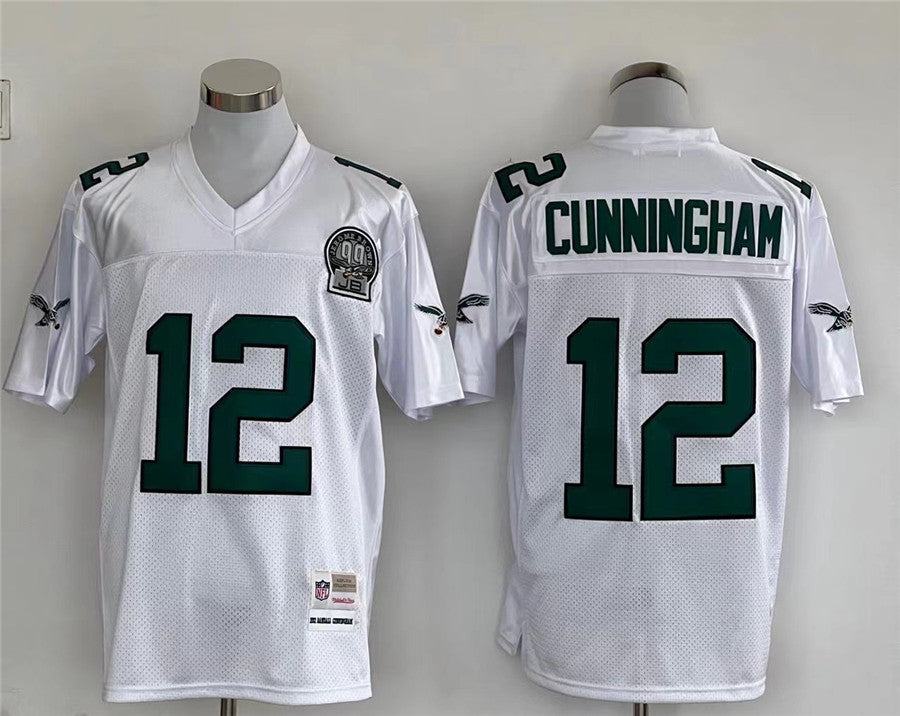 Men's Philadelphia Eagles Randall Cunningham White Legacy Replica Jersey1