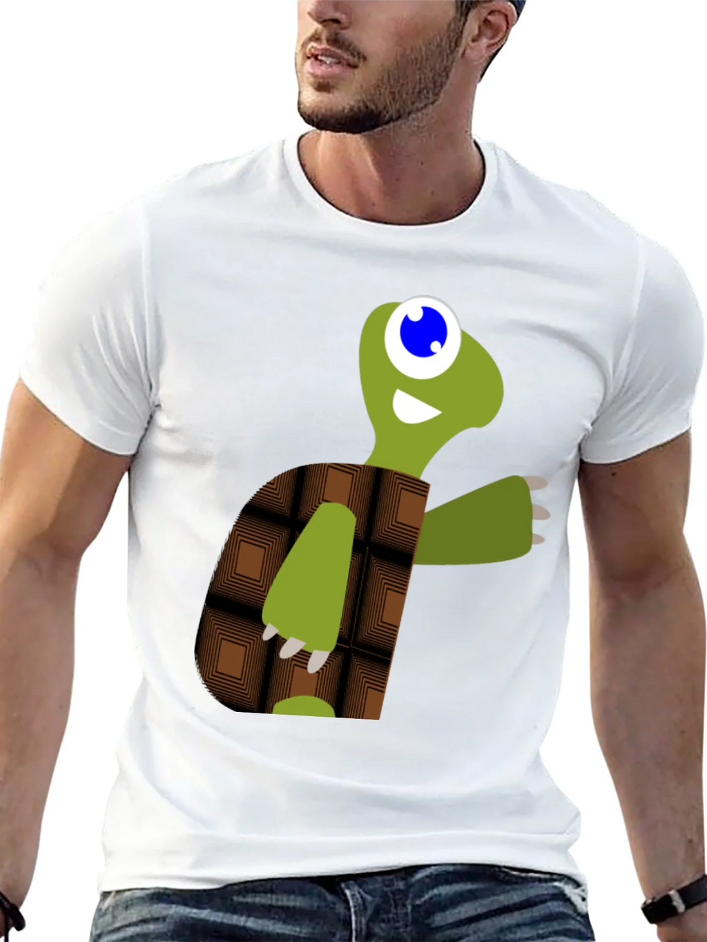 Cartoon Turtle Graphic Tee - Black Casual T-Shirt
