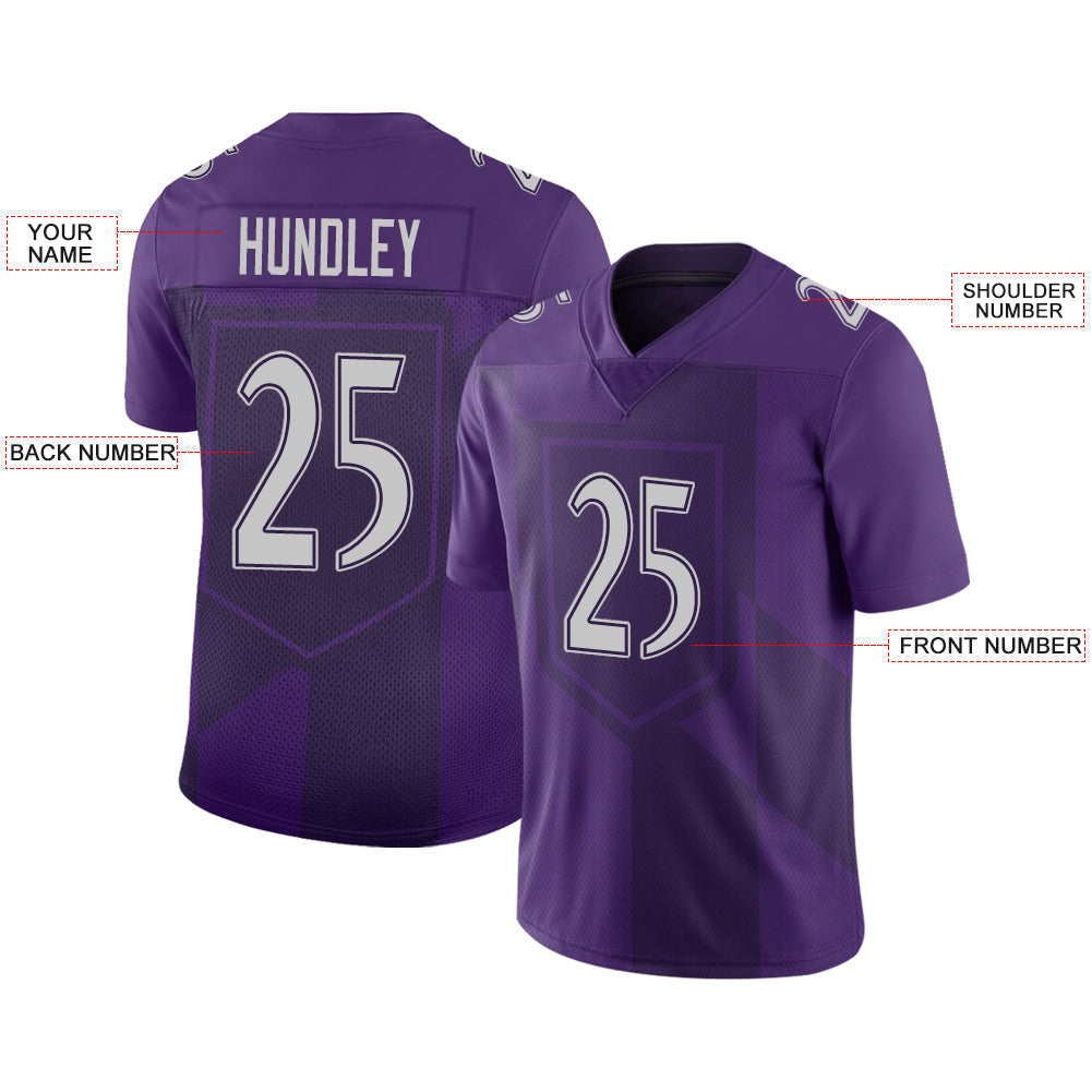 Custom B.Raven Men's American Purple City Vapor Limited Stitched Football Jersey