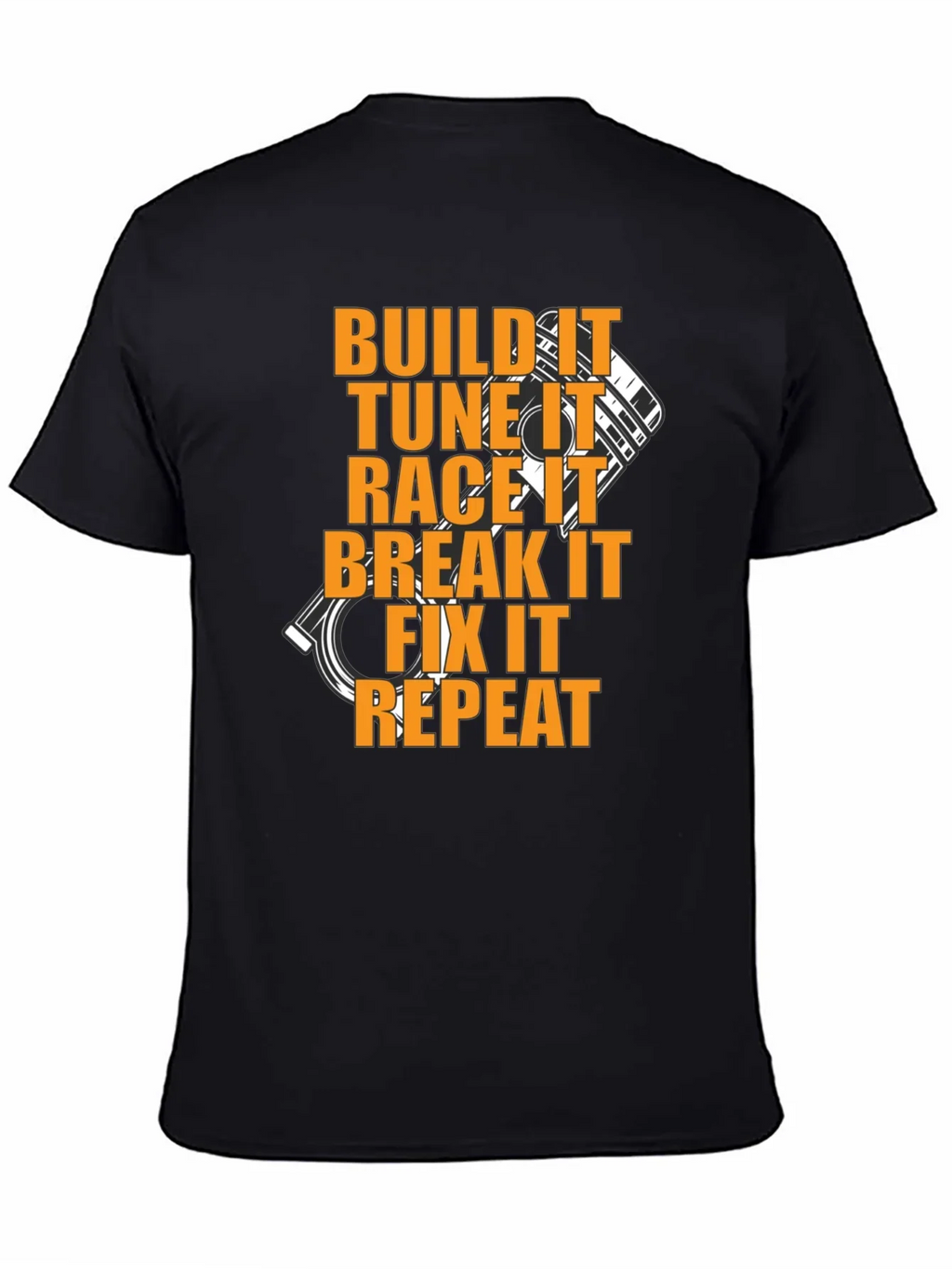 Build Tune Race Repeat Black T-Shirt