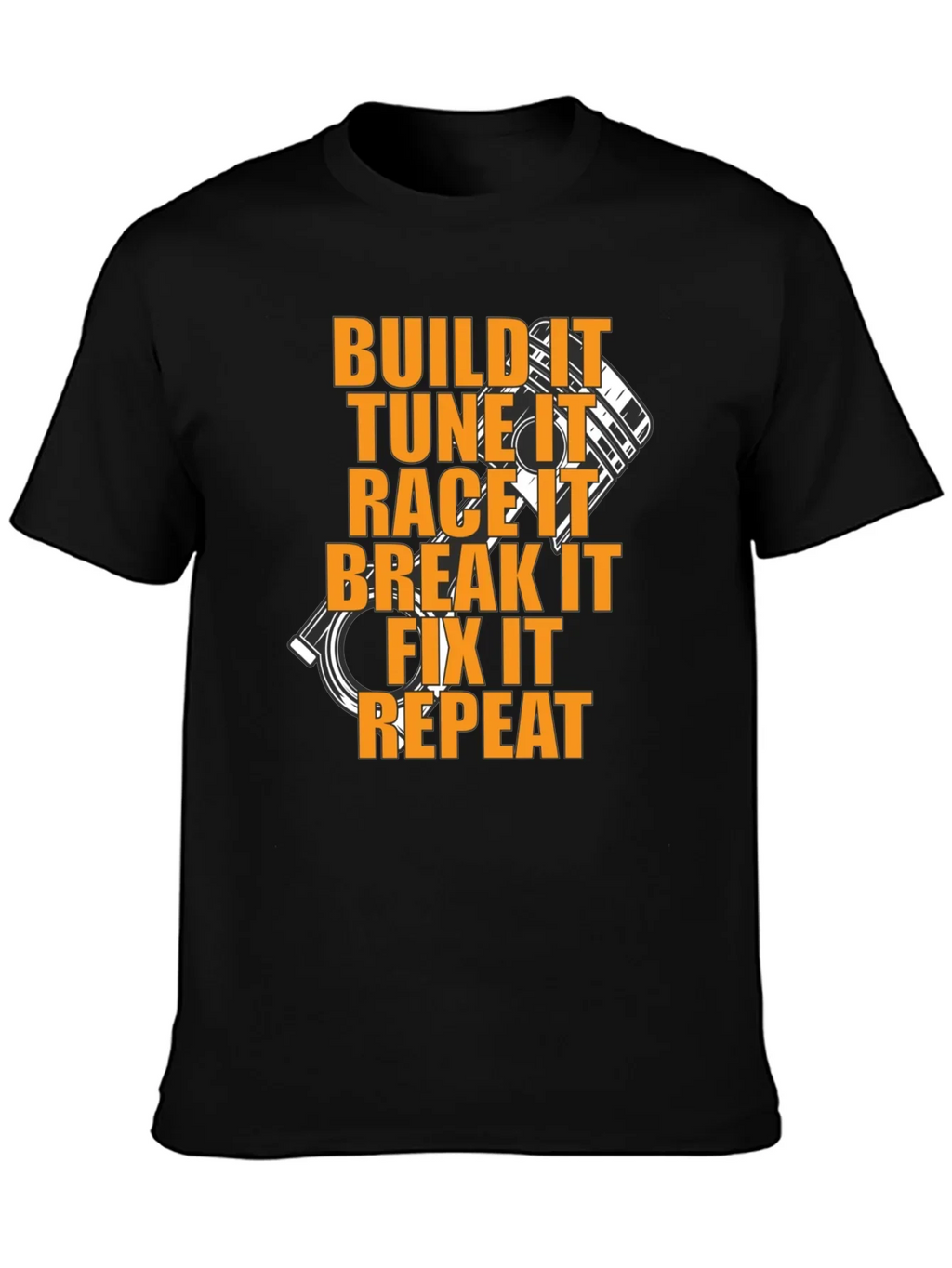 Build Tune Race Repeat Black T-Shirt