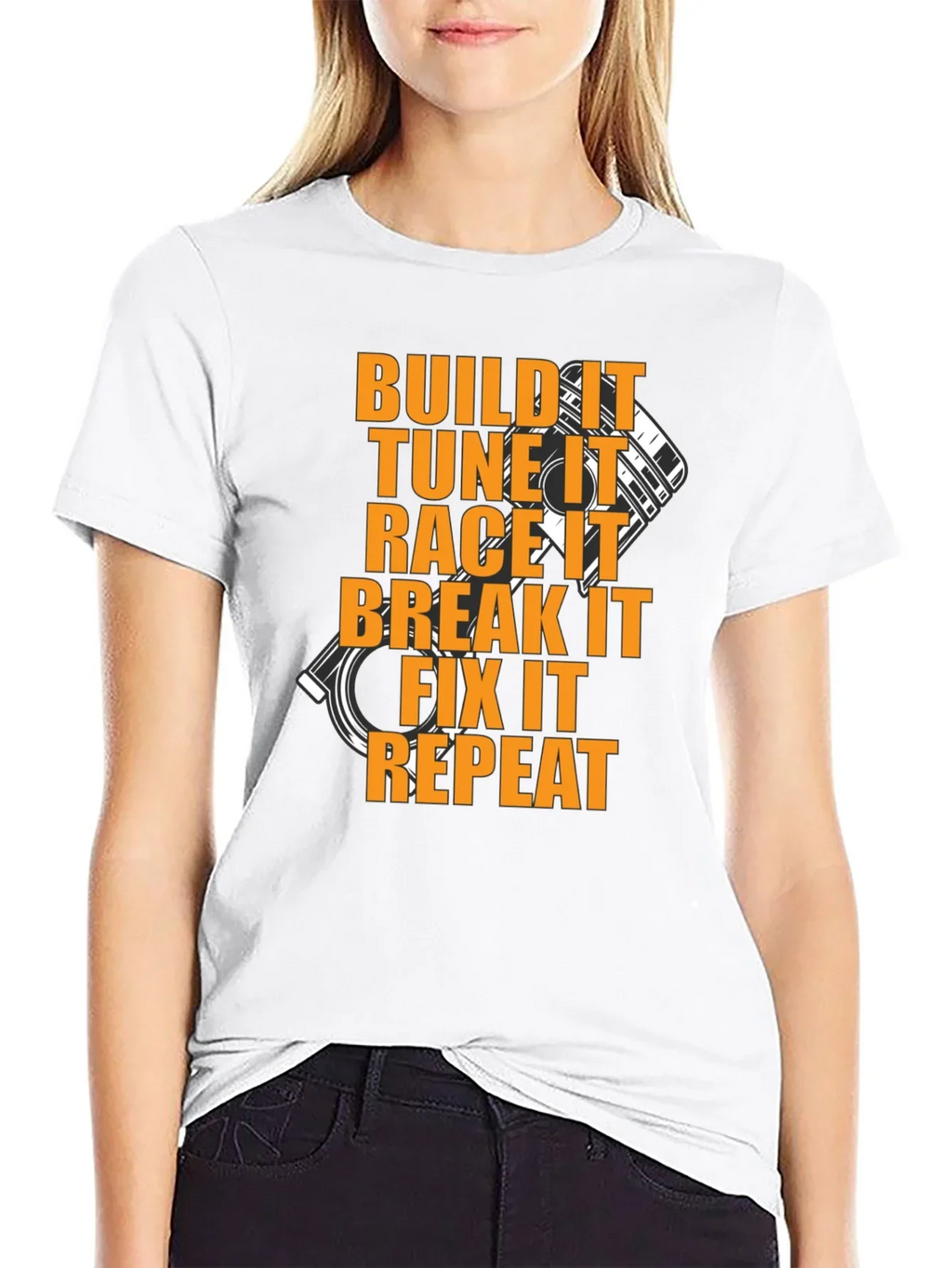 Build Tune Race Repeat Black T-Shirt