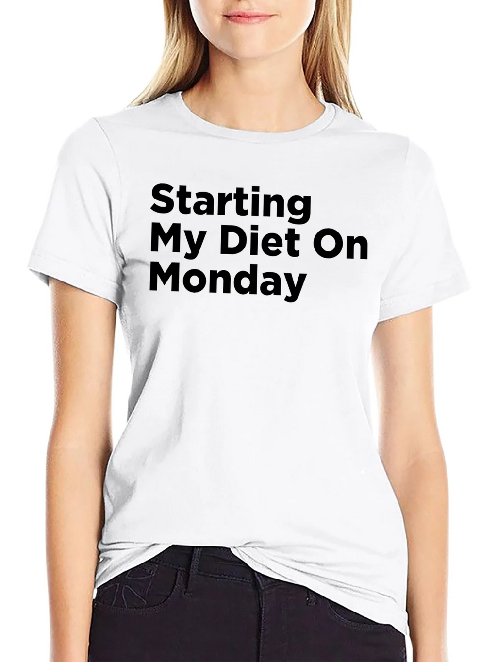 Starting My Diet On Monday Black T-Shirt