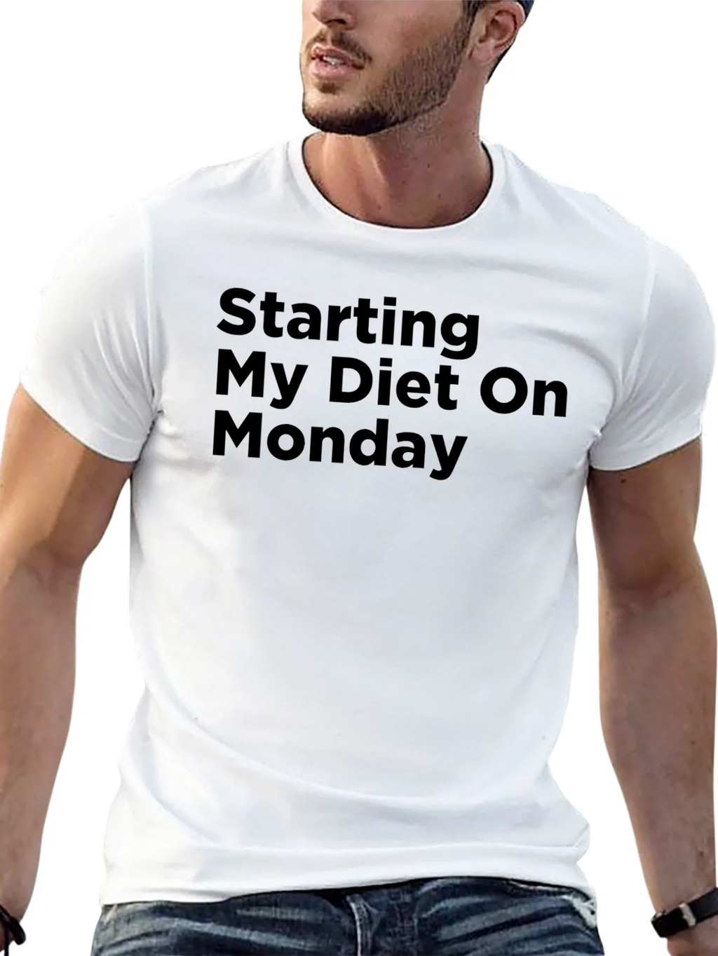 Starting My Diet On Monday Black T-Shirt