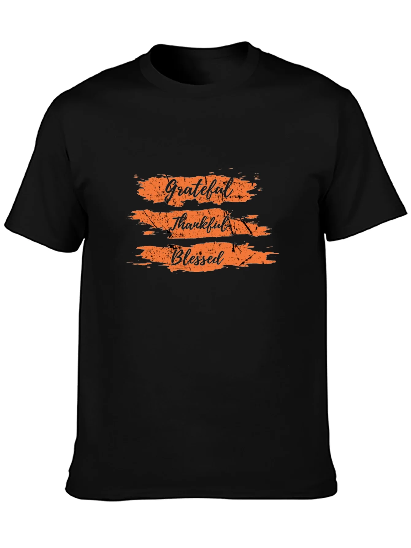 Grateful Thankful Blessed Black T-Shirt