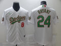 Men's Los Angeles Dodgers Kobe Bryant #8-24 White Authentic Game jersey