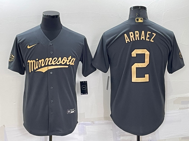 Men's Minnesota Twins Luis Arraez #2 Gray Replica Player jersey