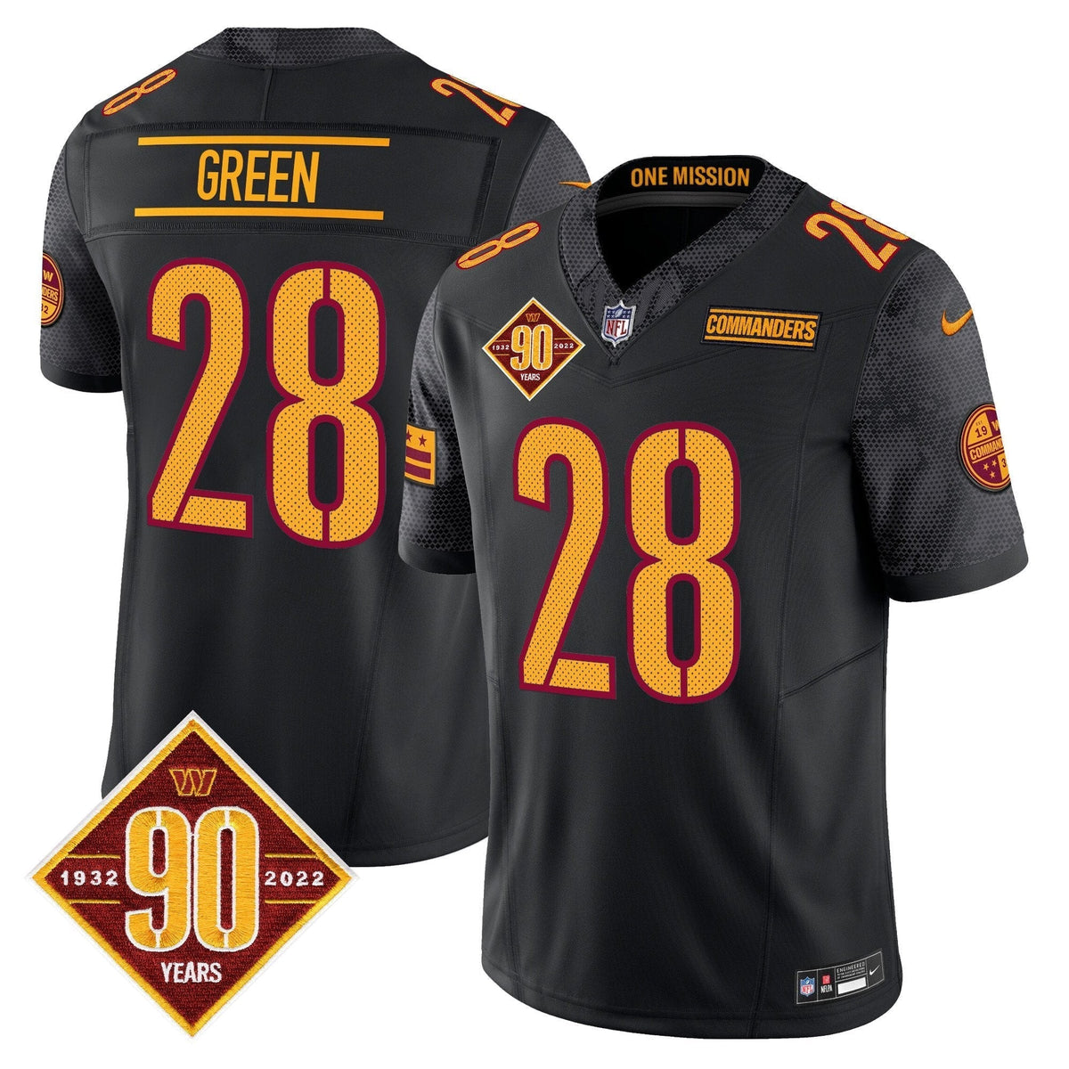 Men Washington Commanders 90th Anniversary Vapor Limited Jersey V4 All Stitched